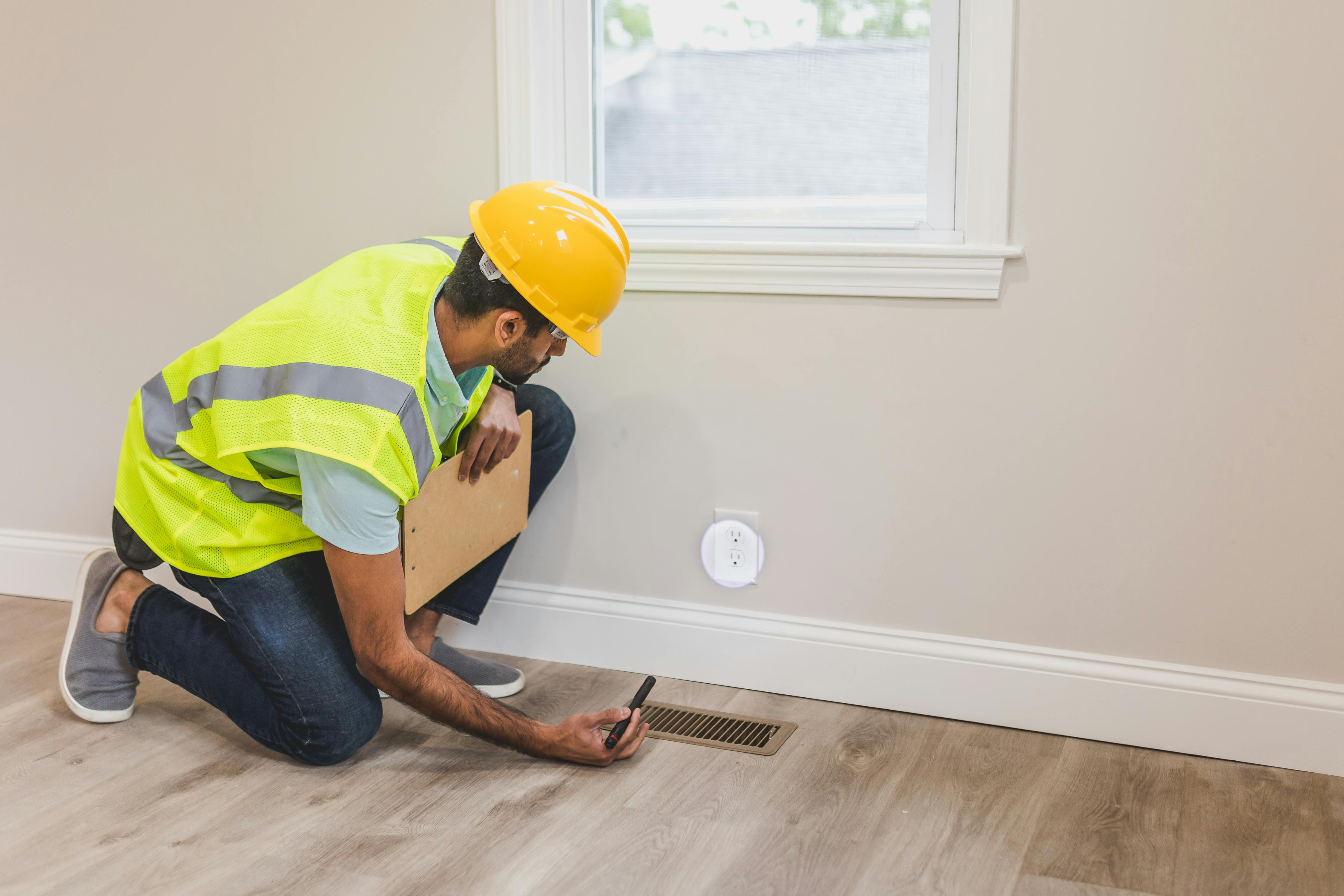 Indoor vent inspection for HVAC service